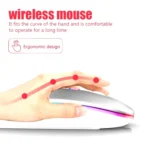 3 Keys RGB Backlit Silent Bluetooth Wireless Dual Mode Mouse - Image 2