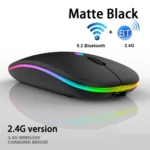 3 Keys RGB Backlit Silent Bluetooth Wireless Dual Mode Mouse - Image 3