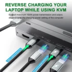 KCEVE-201TC HDMI +Type-C Input 2 In 1 Out 4K 60HZ KVM HD Switcher - Image 3
