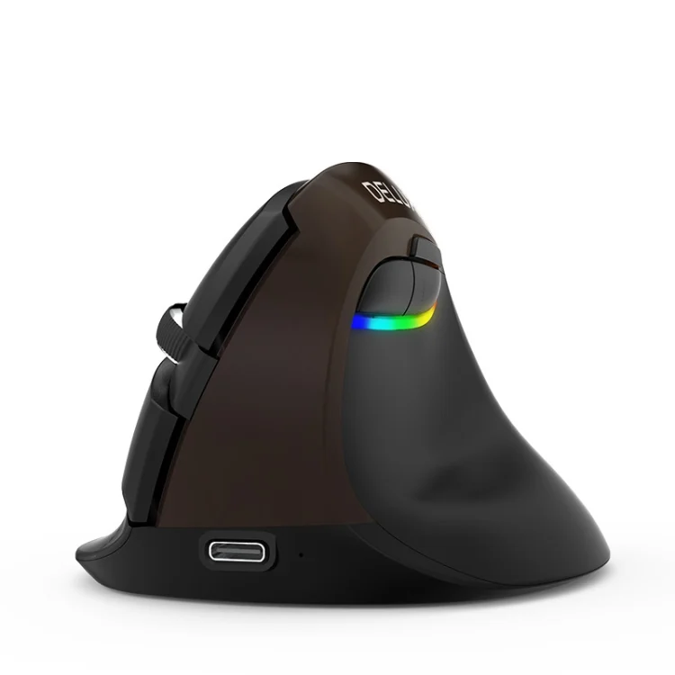 DELUX M618Mini Colorful Wireless Luminous Vertical Mouse Bluetooth Rechargeable Vertical Mouse