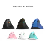 DELUX M618Mini Colorful Wireless Luminous Vertical Mouse Bluetooth Rechargeable Vertical Mouse - Image 2