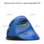 DELUX M618Mini Colorful Wireless Luminous Vertical Mouse Bluetooth Rechargeable Vertical Mouse - Image 6