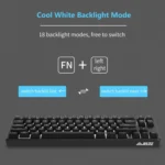 Ajazz K680T Mini USB Wired Dual-mode Charging 68-keys Laptop Bluetooth Mechanical Keyboard, Cable Length: 1.6m - Image 5