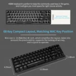 Ajazz K680T Mini USB Wired Dual-mode Charging 68-keys Laptop Bluetooth Mechanical Keyboard, Cable Length: 1.6m - Image 7