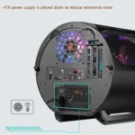 GAMEKM Genki Bomb Personality Gaming Internet Cafe Side Through Gaming Case USB 3.0 Water-cooled Desktop Computer Case - Image 3