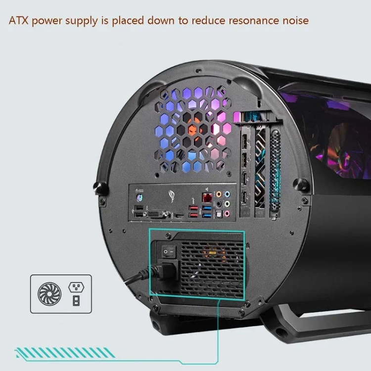 TBD0426981501A_2.webp GAMEKM Genki Bomb Personality Gaming Internet Cafe Side Through Gaming Case USB 3.0 Water-cooled Desktop Computer Case - Image 3