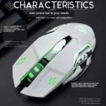 FREEDOM-WOLF X8 2400 DPI 6 Keys 2.4G Wireless Charging Silent Luminous Gaming Mechanical Mouse - Image 8