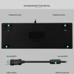 LEAVEN K550 87 Keys Green Shaft Gaming Athletic Office Notebook Punk Mechanical Keyboard, Cable Length: 1.8m - Image 5