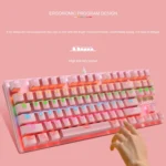 LEAVEN K550 87 Keys Green Shaft Gaming Athletic Office Notebook Punk Mechanical Keyboard, Cable Length: 1.8m - Image 6