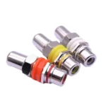 9pcs / 3 Set RCA Female to Female Straight-through Head AV Lotus Butt Joint Extension Head Audio and Video Adapter - Image 2
