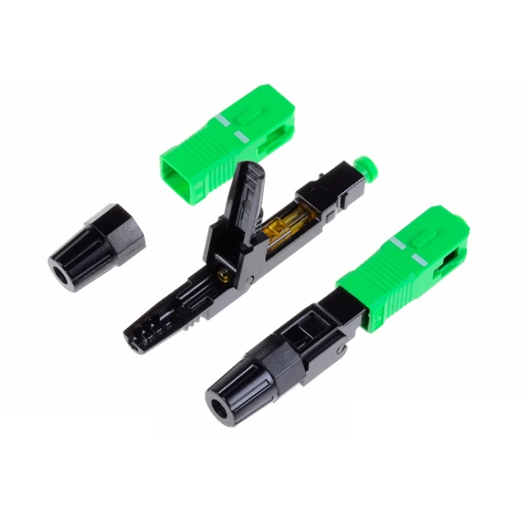 10 PCS FTTH SC APC Single-Mode Fiber Optic Quick Connector