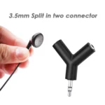 Mini Y Shaped 3.5mm Male to Double 3.5mm Female Jack Audio Headset Adapter Connector Keychain - Image 4