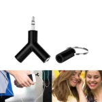 Mini Y Shaped 3.5mm Male to Double 3.5mm Female Jack Audio Headset Adapter Connector Keychain - Image 5
