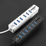 Multi USB 2.0 Hub USB Splitter High Speed 6 Ports with TF SD Card Reader - Image 2