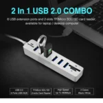 Multi USB 2.0 Hub USB Splitter High Speed 6 Ports with TF SD Card Reader - Image 6