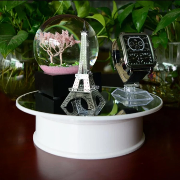 TBD048631604W_2.webp 30cm 360 Degree Electric Rotating Turntable Display Stand Mirror Top Video Shooting Props Turntable for Photography, Load 4kg (White) - Image 3