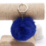 Simple Key Chain Fur Ball Pompon Keychain Pompom Artificial Rabbit Fur Animal Keychains for Woman Car Bag Key Rings - Image 2