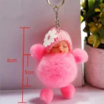 Sleeping Baby Doll Ball Key Chain Car Keyring Holder Bag Pendant Charm Keychain - Image 3
