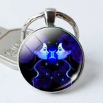 Zodiac Sign Keychain 12 Constellation Pendant Single Face Keyring