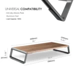 Monitor Stand Riser with Metal Feet for iMac MacBook LCD Display Printer, Lapdesk Tabletop Organizer Sturdy Platform Save Space - Image 2