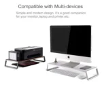 Monitor Stand Riser with Metal Feet for iMac MacBook LCD Display Printer, Lapdesk Tabletop Organizer Sturdy Platform Save Space - Image 4