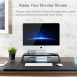Monitor Stand Riser with Metal Feet for iMac MacBook LCD Display Printer, Lapdesk Tabletop Organizer Sturdy Platform Save Space - Image 5