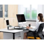 Monitor Stand Riser with Metal Feet for iMac MacBook LCD Display Printer, Lapdesk Tabletop Organizer Sturdy Platform Save Space - Image 7