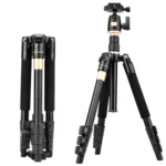 Q555 4-Section Folding Legs Aluminum Alloy Tripod Mount Monopod Holder with Ball Head - Image 2