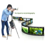 Q555 4-Section Folding Legs Aluminum Alloy Tripod Mount Monopod Holder with Ball Head - Image 12