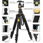 Q555 4-Section Folding Legs Aluminum Alloy Tripod Mount Monopod Holder with Ball Head - Image 3
