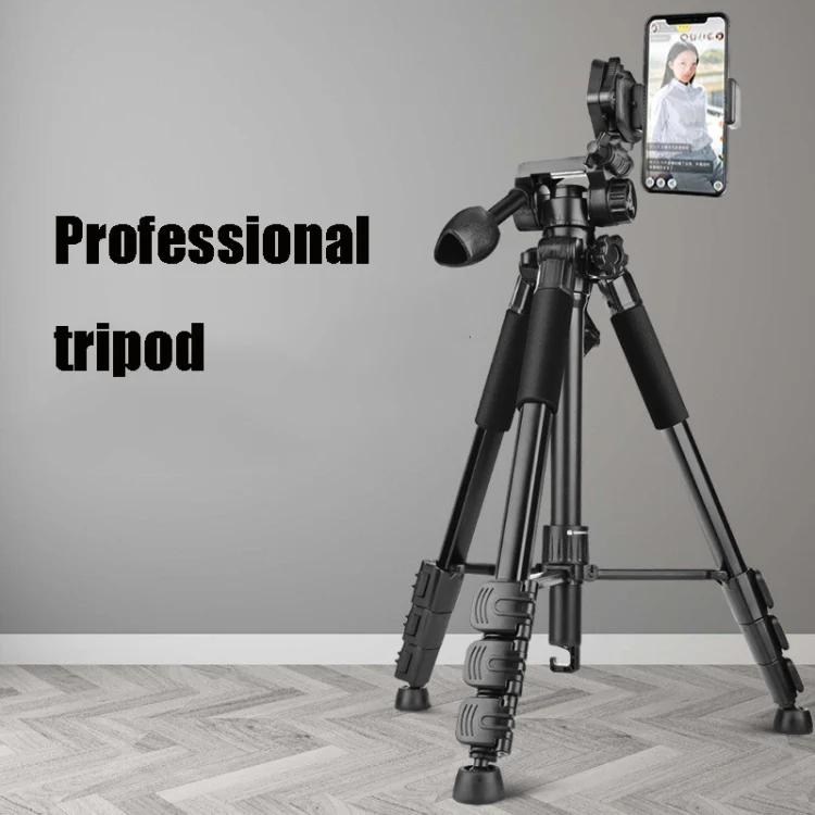 TBD0531385801B_11.webp Q111 4-Section Folding Legs Live Broadcast Aluminum Alloy Tripod Mount with Three-dimensional Damping Tripod Heads - Image 12