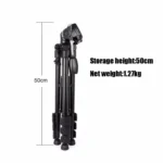 Q111 4-Section Folding Legs Live Broadcast Aluminum Alloy Tripod Mount with Three-dimensional Damping Tripod Heads - Image 9