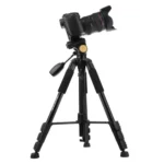 Q111 4-Section Folding Legs Live Broadcast Aluminum Alloy Tripod Mount with Three-dimensional Damping Tripod Heads - Image 10
