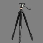 Q338 4-Section Folding Legs Live Broadcast Aluminum Alloy Tripod Mount - Image 2