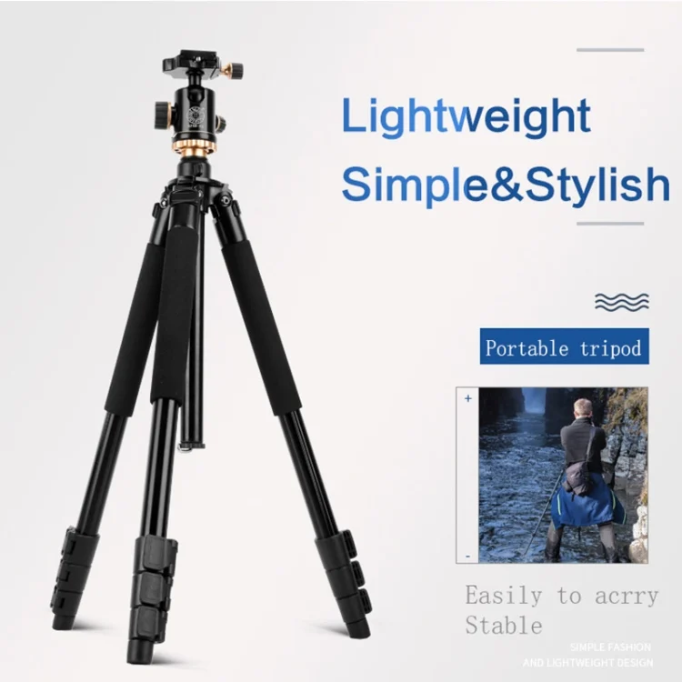 TBD0531798301_10.webp Q338 4-Section Folding Legs Live Broadcast Aluminum Alloy Tripod Mount - Image 11