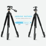 Q338 4-Section Folding Legs Live Broadcast Aluminum Alloy Tripod Mount - Image 6