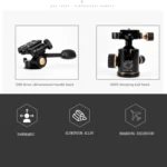 Q338 4-Section Folding Legs Live Broadcast Aluminum Alloy Tripod Mount - Image 10