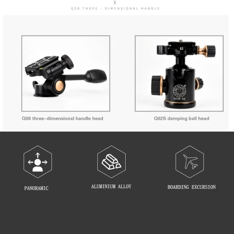 TBD0531798301_9.webp Q338 4-Section Folding Legs Live Broadcast Aluminum Alloy Tripod Mount - Image 10