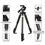 Q620 4-Section Folding Legs Heavy Duty Aluminum Alloy Tripod With Three-Dimensional Damping Tripod Heads - Image 6