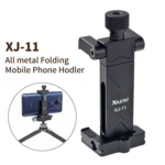Xiletu Xj-12 Live Broadcast Bracket Fixing Clip Tripod Mount Phone Clamp with 1/4 inch Screw Holes & Cold Shoe Base - Image 6