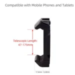 Live Broadcast Tripod Mount Phone Clamp with 1/4 inch Screw Holes & Cold Shoe Base - Image 3