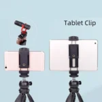 Live Broadcast Tripod Mount Phone Clamp with 1/4 inch Screw Holes & Cold Shoe Base - Image 8