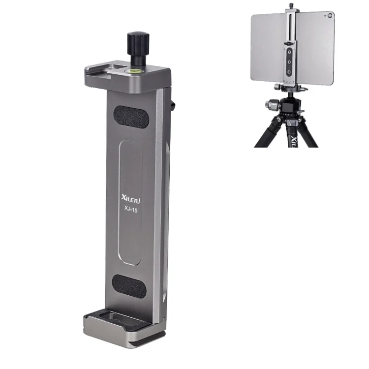 Xiletu Xj15 Live Broadcast Desktop Full Metal Tripod Mount Tablet Pc Phone Clamp With 1/4 Inch Screw Holes & Cold Shoe Base