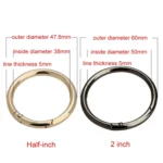 10pcs Zinc Alloy Spring Ring Metal Open Bag Webbing Keychain - Image 3