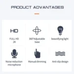 X98 USB Drive-Free HD Fill Light Camera with Microphone - Image 6