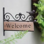 Country Pastoral Iron Birds Welcome Doorplate Wall Decoration Photography Props - Image 3