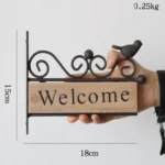 Country Pastoral Iron Birds Welcome Doorplate Wall Decoration Photography Props - Image 4