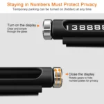 VODOOL Magnetic Adsorption Design Car Shape Rotatable Luminous Car Temporary Parking Card with Phone Number - Image 4