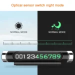 VODOOL Magnetic Adsorption Design Car Shape Rotatable Luminous Car Temporary Parking Card with Phone Number - Image 7