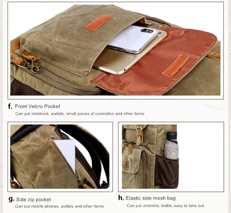 TBD054692101A_9.webp Batik Canvas Waterproof Photography Bag Outdoor Wear-resistant Large Camera Photo Backpack Men for Nikon / Canon / Sony / Fujifilm - Image 10